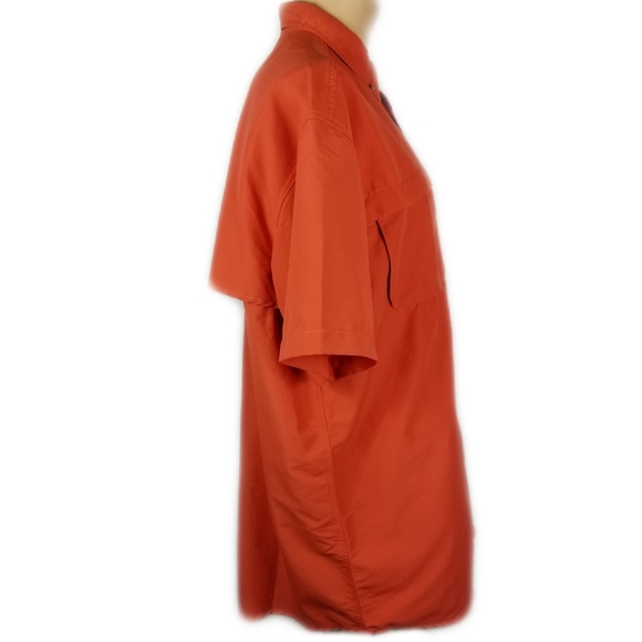 L.L. Bean Mens Fishing Shirt Sz L Orange Vented - Picture 5 of 6